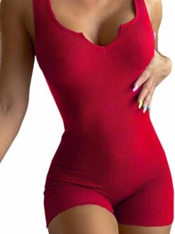 Women's Romper Workout Bodysuit Backless High Waist Solid Color U Neck Sexy Street Daily Regular Fit Sleeveless Black White Wine XS S M Summer Fall Gym 20 Women's Romper Workout Bodysuit Backless High Waist Solid Color U Neck Sexy Street Daily Regular Fit Sleeveless Black White Wine XS S M Summer Fall Gym -Cheap Plus Fit Dress Store agpnwn1678857600121
