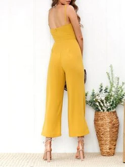 Women's Jumpsuit High Waist Solid Color Square Neck Streetwear Daily Vacation Regular Fit Sleeveless Black Yellow Wine S M L Spring 27 Women's Jumpsuit High Waist Solid Color Square Neck Streetwear Daily Vacation Regular Fit Sleeveless Black Yellow Wine S M L Spring -Cheap Plus Fit Dress Store alascu1676364648270