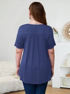 Women's Shirt Blouse Cotton Black Yellow Pink Plain Lace Short Sleeve Casual Basic Round Neck Regular Fit 16 Women's Shirt Blouse Cotton Black Yellow Pink Plain Lace Short Sleeve Casual Basic Round Neck Regular Fit -Cheap Plus Fit Dress Store albsdg1691490901462