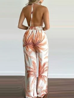 Women's Jumpsuit Backless High Waist Floral Halter Streetwear Street Cocktail Party Regular Fit Sleeveless Black Yellow Blue S M L Summer 11 Women's Jumpsuit Backless High Waist Floral Halter Streetwear Street Cocktail Party Regular Fit Sleeveless Black Yellow Blue S M L Summer -Cheap Plus Fit Dress Store alkkzr1678187305048