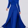 Women's Jumpsuit Solid Color Off Shoulder Elegant Wedding Party Wide Leg Regular Fit Long Sleeve Red Royal Blue S M L All Seasons