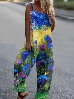 Jumpsuits For Women Summer Overall Print Floral Square Neck Streetwear Daily Vacation Loose Fit Sleeveless White Royal Blue Blue S M L 8 Jumpsuits For Women Summer Overall Print Floral Square Neck Streetwear Daily Vacation Loose Fit Sleeveless White Royal Blue Blue S M L -Cheap Plus Fit Dress Store apclhf1677496033478