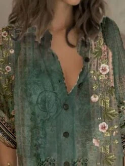 Women's Shirt Dress Casual Dress Shift Dress Mini Dress Outdoor Daily Vacation Polyester Casual Vintage Retro Stand Collar Button Pocket Long Sleeve Summer Spring Fall 2023 Regular Fit Green Floral S 5 Women's Shirt Dress Casual Dress Shift Dress Mini Dress Outdoor Daily Vacation Polyester Casual Vintage Retro Stand Collar Button Pocket Long Sleeve Summer Spring Fall 2023 Regular Fit Green Floral S -Cheap Plus Fit Dress Store aphdxa1677839801834