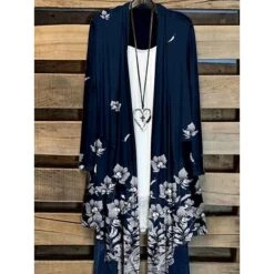 Women's Shirt Shrugs 2 Pieces Outfits Black Red Blue Graphic Floral Print Long Sleeve Casual Basic V Neck Loose Fit Floral Spring &Fall