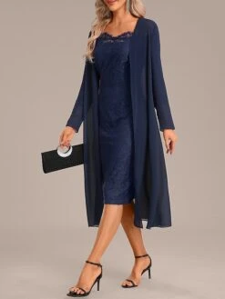 Women's Two Piece Dress Set Party Dress Lace Dress Party Outdoor Fashion Streetwear Lace Midi Dress Off Shoulder Long Sleeve Plain Regular Fit Navy Blue Fall Winter S M L XL XXL 8 Women's Two Piece Dress Set Party Dress Lace Dress Party Outdoor Fashion Streetwear Lace Midi Dress Off Shoulder Long Sleeve Plain Regular Fit Navy Blue Fall Winter S M L XL XXL -Cheap Plus Fit Dress Store atxged1697450715916