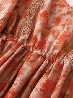 Women's Casual Dress Cotton Linen Dress Swing Dress Midi Dress Polyester Daily Casual Outdoor Daily Vacation Crew Neck Print 3/4 Length Sleeve Fall Autumn 2023 Loose Fit Orange Floral M L XL 2XL 11 Women's Casual Dress Cotton Linen Dress Swing Dress Midi Dress Polyester Daily Casual Outdoor Daily Vacation Crew Neck Print 3/4 Length Sleeve Fall Autumn 2023 Loose Fit Orange Floral M L XL 2XL -Cheap Plus Fit Dress Store auwfql1693226487825