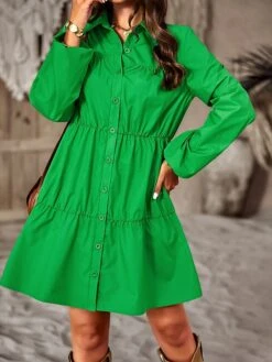 Women's Shirt Dress Casual Dress Mini Dress Outdoor Daily Vacation Polyester Fashion Modern Shirt Collar Ruched Ruffle Long Sleeve Fall Winter 2023 Loose Fit Black Blue Purple Plain S M L XL 30 Women's Shirt Dress Casual Dress Mini Dress Outdoor Daily Vacation Polyester Fashion Modern Shirt Collar Ruched Ruffle Long Sleeve Fall Winter 2023 Loose Fit Black Blue Purple Plain S M L XL -Cheap Plus Fit Dress Store avdhpj1695644813147