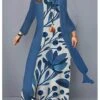 Women‘s Plus Size Curve Two Piece Dress Floral Crew Neck Print Long Sleeve Winter Fall Casual Maxi Long Dress Casual Daily Dress