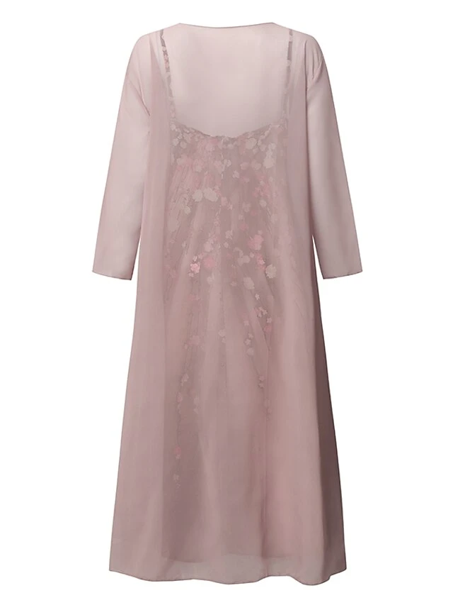 Women‘s Plus Size Curve Two Piece Dress Casual Dress Floral V Neck Maxi Dress Print Half Sleeve Fall Spring Dress Casual Daily Vacation Dress 3 Women‘s Plus Size Curve Two Piece Dress Casual Dress Floral V Neck Maxi Dress Print Half Sleeve Fall Spring Dress Casual Daily Vacation Dress - Image 3