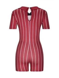 Women's Romper Baseball Workout Bodysuit Print Letter Shirt Collar Active Sport Daily Regular Fit Short Sleeve Black White Yellow XS S M Summer Fall Gym -Cheap Plus Fit Dress Store bgtbvd1690528586227