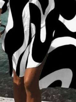 Women's Shirt Dress Casual Dress Shift Dress Midi Dress Daily Vacation Going Out Polyester Classic Casual Shirt Collar Rolled Cuff High Low Dress Long Sleeve Summer Spring Fall 2023 Loose Fit Black -Cheap Plus Fit Dress Store bgvitw1658223133457