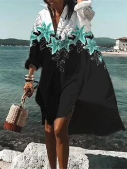 Women's Shirt Dress Casual Dress Swing Dress Mini Dress Outdoor Daily Vacation Polyester Fashion Casual Shirt Collar Button Print Long Sleeve Summer Spring Fall 2023 Loose Fit Black Red Blue Floral 7 Women's Shirt Dress Casual Dress Swing Dress Mini Dress Outdoor Daily Vacation Polyester Fashion Casual Shirt Collar Button Print Long Sleeve Summer Spring Fall 2023 Loose Fit Black Red Blue Floral -Cheap Plus Fit Dress Store bhufbf1682662745553