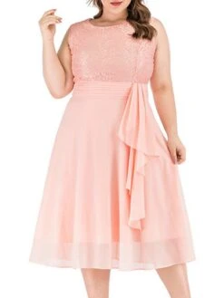 Women‘s Plus Size Curve Easter Dress Party Dress Solid Color Boat Neck Ruched Short Sleeve Spring Fall Casual Prom Dress Midi Dress Casual Daily Dress -Cheap Plus Fit Dress Store bibiwr1635233929368