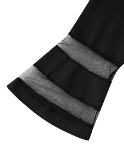 Women‘s Plus Size Curve Party Dress Pure Color Crew Neck Mesh 3/4 Length Sleeve Spring Fall Elegant Maxi Long Dress Formal Party Dress -Cheap Plus Fit Dress Store bqilnz1677749702540