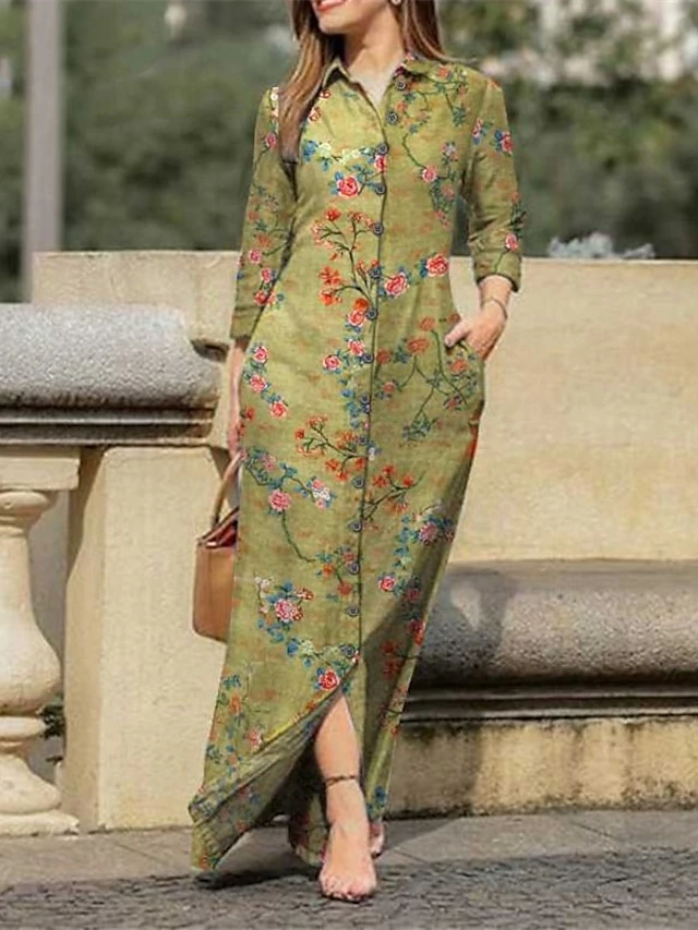 Women's Shirt Dress Casual Dress Shift Dress Maxi Long Dress Winter Dress Daily Holiday Polyester Casual Mature Shirt Collar Button Pocket Long Sleeve Summer Spring Fall 2023 Regular Fit Pink Blue 5 Women's Shirt Dress Casual Dress Shift Dress Maxi Long Dress Winter Dress Daily Holiday Polyester Casual Mature Shirt Collar Button Pocket Long Sleeve Summer Spring Fall 2023 Regular Fit Pink Blue - Image 5