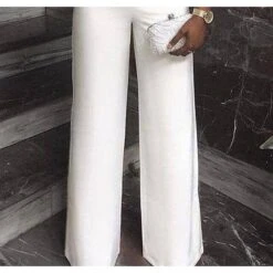 Women's Jumpsuit Solid Color Strapless Elegant Party Going Out Straight Regular Fit Strapless White S M L Spring -Cheap Plus Fit Dress Store brzzkx1658218528524