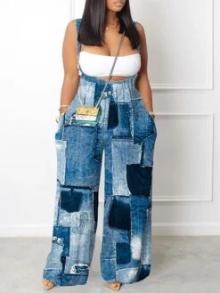 Women's Jumpsuit Backless Pocket Geometric Cold Shoulder Streetwear Daily Vacation Regular Fit Sleeveless Black Army Green Red S M L Spring