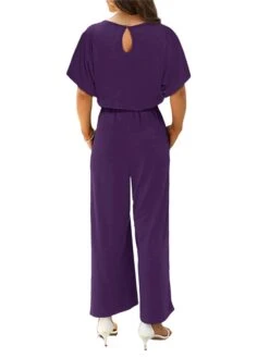 Women's Jumpsuit Lace Up Solid Color Crew Neck Streetwear Daily Vacation Regular Fit Short Sleeve Black Wine Army Green S M L Spring 31 Women's Jumpsuit Lace Up Solid Color Crew Neck Streetwear Daily Vacation Regular Fit Short Sleeve Black Wine Army Green S M L Spring -Cheap Plus Fit Dress Store bvqmbm1673405157954