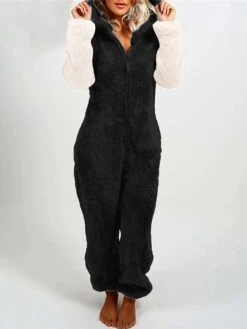 Women‘s Jumpsuit Patchwork Color Block Hooded Pink Fall Winter Streetwear Home Daily Loose Fit Long Sleeve Black White S M L 20 Women‘s Jumpsuit Patchwork Color Block Hooded Pink Fall Winter Streetwear Home Daily Loose Fit Long Sleeve Black White S M L -Cheap Plus Fit Dress Store bvxwjw1693213483976