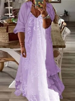 Women‘s Plus Size Curve Two Piece Dress Casual Dress Floral V Neck Maxi Dress Print Half Sleeve Fall Spring Dress Casual Daily Vacation Dress 18 Women‘s Plus Size Curve Two Piece Dress Casual Dress Floral V Neck Maxi Dress Print Half Sleeve Fall Spring Dress Casual Daily Vacation Dress -Cheap Plus Fit Dress Store bxdfso1649760913094