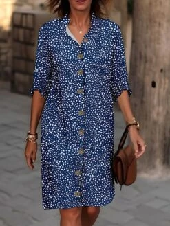 Women's Shirt Dress Casual Dress Cotton Linen Dress Midi Dress Polyester Fashion Casual Daily Outdoor Daily Vacation Shirt Collar Button Print Long Sleeve Summer Spring Fall 2023 Loose Fit Black Wine