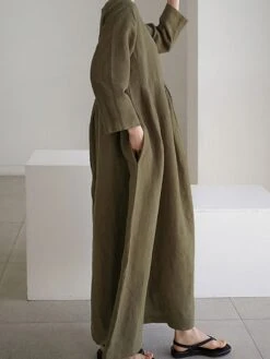 Women's Casual Dress Cotton Dress Swing Dress Maxi Long Dress Cotton Casual Outdoor Winter Dress Holiday Crew Neck Ruched Pocket Long Sleeve Summer Spring Fall 2023 Loose Fit Black Dark Green Brown 17 Women's Casual Dress Cotton Dress Swing Dress Maxi Long Dress Cotton Casual Outdoor Winter Dress Holiday Crew Neck Ruched Pocket Long Sleeve Summer Spring Fall 2023 Loose Fit Black Dark Green Brown -Cheap Plus Fit Dress Store cfjkjt1655365505403