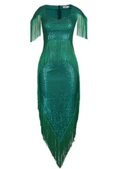Women‘s Plus Size Curve Prom Dress Party Dress Sequin Dress Long Dress Maxi Dress Green Short Sleeve Pure Color Sequins Summer Spring Fall Square Neck Fashion Evening Party Wedding Guest -Cheap Plus Fit Dress Store cgeqhu1690946079305