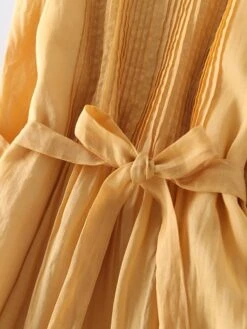 Women's Casual Dress A Line Dress Midi Dress Polyester Fashion Daily Outdoor Daily Vacation Crew Neck Ruched Tie Belt Long Sleeve Fall Winter Autumn 2023 Loose Fit Yellow Pink Purple Plain M L XL 2XL -Cheap Plus Fit Dress Store chuwxm1693904178970