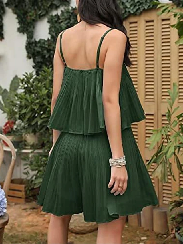 Women's Romper Ruffle Backless Solid Color Square Neck Basic Street Daily Regular Fit Sleeveless Black White Navy Blue S M L Summer 13 Women's Romper Ruffle Backless Solid Color Square Neck Basic Street Daily Regular Fit Sleeveless Black White Navy Blue S M L Summer - Image 13