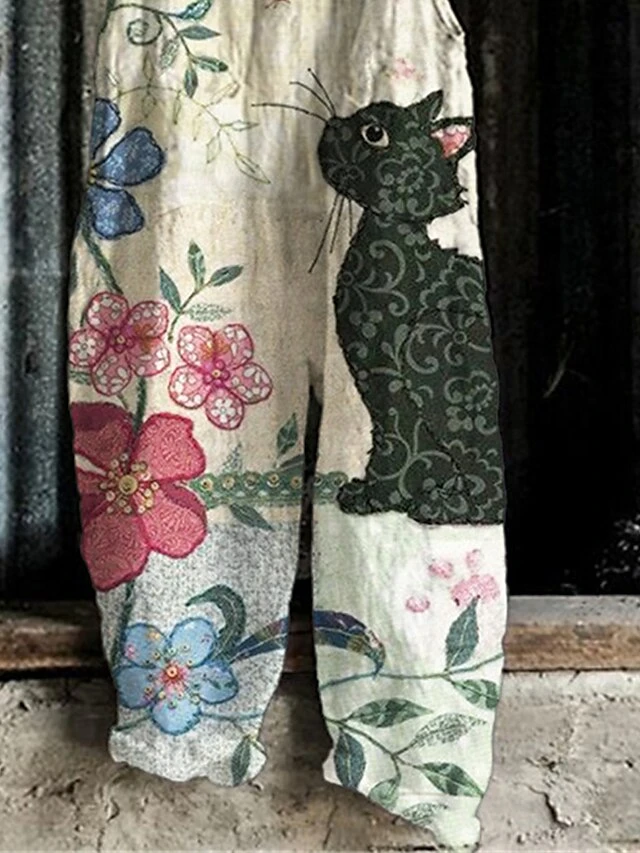 Women's Overall Print Animal Trug Life Square Neck Ordinary Daily Holiday Regular Fit Sleeveless Green Beige S M L Fall 6 Women's Overall Print Animal Trug Life Square Neck Ordinary Daily Holiday Regular Fit Sleeveless Green Beige S M L Fall - Image 6