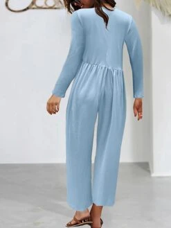 Women's Jumpsuit Pocket High Waist Solid Color Crew Neck Streetwear Street Daily Regular Fit Long Sleeve Black Yellow Red S M L Fall -Cheap Plus Fit Dress Store clwxnl1692269098301