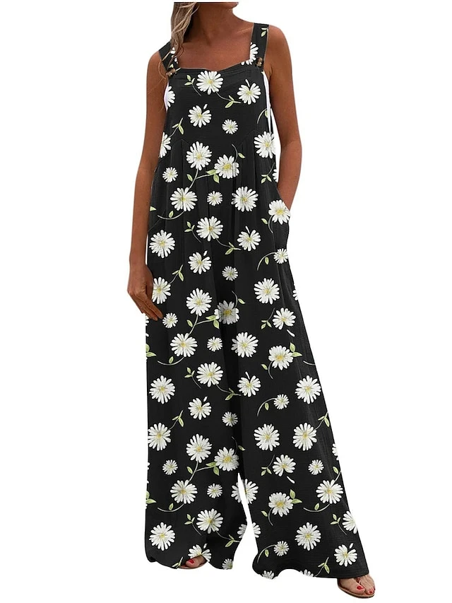 Women's Jumpsuit Animal Square Neck Holiday Traveling Vacation Regular Fit Sleeveless Sleeveless 34 1 2 S M L Summer 15 Women's Jumpsuit Animal Square Neck Holiday Traveling Vacation Regular Fit Sleeveless Sleeveless 34 1 2 S M L Summer - Image 15