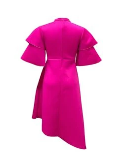 Women‘s Plus Size Curve Party Dress Solid Color Crew Neck Half Sleeve Spring Fall Elegant Modern Maxi Long Dress Formal Party Dress -Cheap Plus Fit Dress Store cpbtje1669704983831