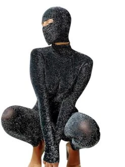 Women's Jumpsuit Backless Turtleneck Streetwear Street Regular Fit Long Sleeve Black S M L Fall