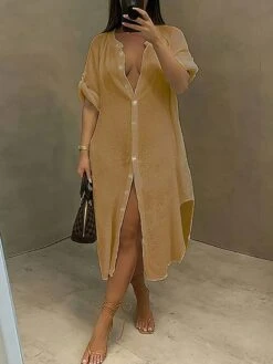 Women's Shirt Dress Casual Dress Cotton Linen Dress Midi Dress Polyester Casual Daily Casual Home Daily Holiday V Neck Button Split Long Sleeve Summer Spring Fall 2023 Loose Fit White Navy Blue Sky 10 Women's Shirt Dress Casual Dress Cotton Linen Dress Midi Dress Polyester Casual Daily Casual Home Daily Holiday V Neck Button Split Long Sleeve Summer Spring Fall 2023 Loose Fit White Navy Blue Sky -Cheap Plus Fit Dress Store crcnoq1689651705631