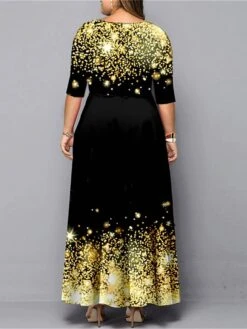 Women‘s Christmas Plus Size Curve Work Dress Semi Formal Dress A Line Dress Fashion Long Dress Maxi Dress Cut Out Print Crew Neck 3/4 Length Sleeve Polka Dot Print Loose Fit Black Red Spring Fall 8 Women‘s Christmas Plus Size Curve Work Dress Semi Formal Dress A Line Dress Fashion Long Dress Maxi Dress Cut Out Print Crew Neck 3/4 Length Sleeve Polka Dot Print Loose Fit Black Red Spring Fall -Cheap Plus Fit Dress Store crvdfu1691048933252