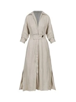 Women's Shirt Dress Casual Dress Sheath Dress Maxi Long Dress Outdoor Office Daily Polyester Fashion Modern Shirt Collar Button Long Sleeve Summer Spring Fall 2023 Loose Fit White Pink Blue Plain S M -Cheap Plus Fit Dress Store cysres1684320402756