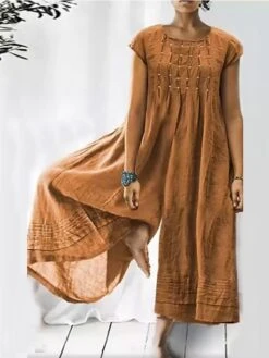 Women's Jumpsuits Casual Summer Patchwork Solid Color Crew Neck Streetwear Daily Vacation Loose Fit Short Sleeve Black Yellow Red S M L Spring 11 Women's Jumpsuits Casual Summer Patchwork Solid Color Crew Neck Streetwear Daily Vacation Loose Fit Short Sleeve Black Yellow Red S M L Spring -Cheap Plus Fit Dress Store czrfyf1677225644466