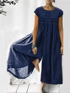 Women's Jumpsuits Casual Summer Patchwork Solid Color Crew Neck Streetwear Daily Vacation Loose Fit Short Sleeve Black Yellow Red S M L Spring 10 Women's Jumpsuits Casual Summer Patchwork Solid Color Crew Neck Streetwear Daily Vacation Loose Fit Short Sleeve Black Yellow Red S M L Spring -Cheap Plus Fit Dress Store czsett1677225642961