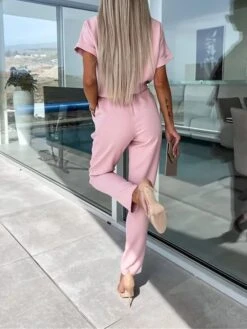 Women's Jumpsuits Casual Summer Lace Up High Waist Solid Color Crew Neck Business Office Work Loose Fit Short Sleeve Black Pink Fuchsia S M L 31 Women's Jumpsuits Casual Summer Lace Up High Waist Solid Color Crew Neck Business Office Work Loose Fit Short Sleeve Black Pink Fuchsia S M L -Cheap Plus Fit Dress Store dacacw1681730545458