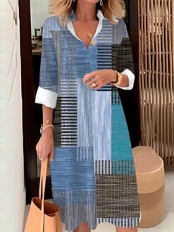 Women's Shirt Dress Casual Dress Midi Dress Outdoor Office Daily Polyester Fashion Modern Shirt Collar Button Pocket Long Sleeve Fall Winter 2023 Loose Fit Yellow Blue Purple Plaid Striped S M L XL 10 Women's Shirt Dress Casual Dress Midi Dress Outdoor Office Daily Polyester Fashion Modern Shirt Collar Button Pocket Long Sleeve Fall Winter 2023 Loose Fit Yellow Blue Purple Plaid Striped S M L XL -Cheap Plus Fit Dress Store dberti1694070532772