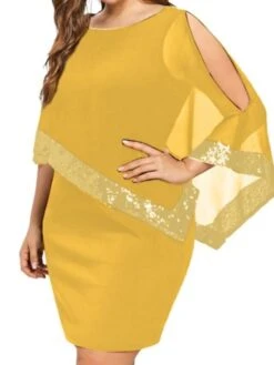 Women‘s Plus Size Curve Party Dress Solid Color Crew Neck Sequins Sleeveless Spring Fall Elegant Midi Dress Party Work Dress 18 Women‘s Plus Size Curve Party Dress Solid Color Crew Neck Sequins Sleeveless Spring Fall Elegant Midi Dress Party Work Dress -Cheap Plus Fit Dress Store dbsure1640330899225