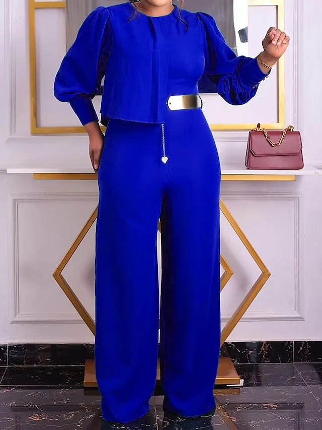 Women‘s Jumpsuit High Waist Solid Color Pink Fall Winter Round Neck Active Daily Vacation Slim Long Sleeve Royal Blue Orange S M L 7 Women‘s Jumpsuit High Waist Solid Color Pink Fall Winter Round Neck Active Daily Vacation Slim Long Sleeve Royal Blue Orange S M L - Image 7