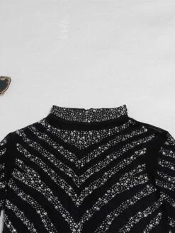 Women's Romper Mesh Beaded Solid Color Stand Collar Active Street Going Out Regular Fit Long Sleeve Black S M L Fall 24 Women's Romper Mesh Beaded Solid Color Stand Collar Active Street Going Out Regular Fit Long Sleeve Black S M L Fall -Cheap Plus Fit Dress Store dnmziu1693983790323