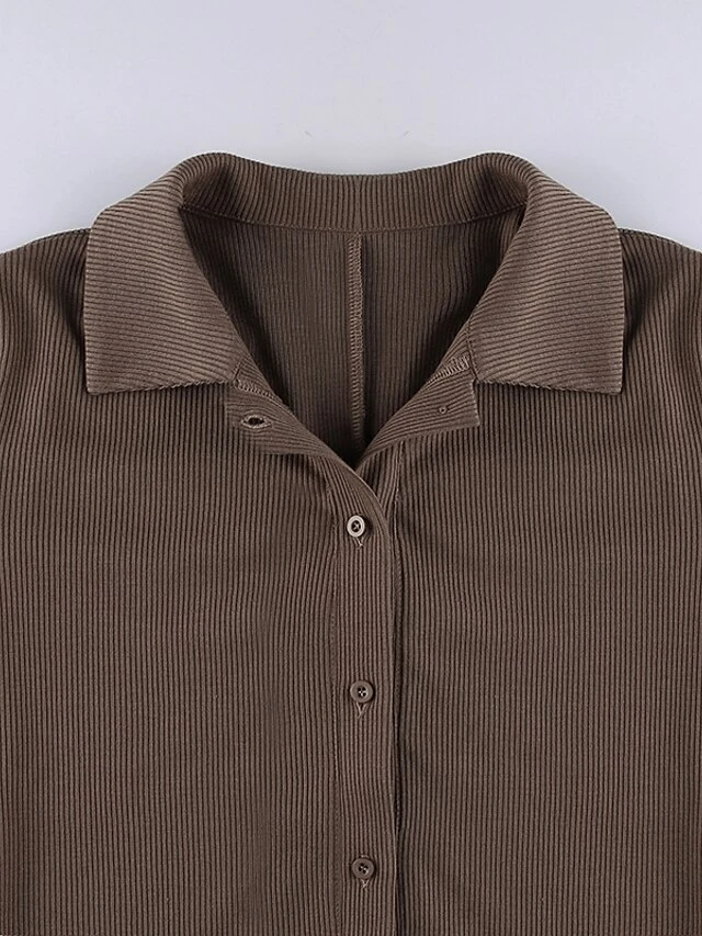 Women's Romper Button Solid Color Shirt Collar Active Street Sport Regular Fit Short Sleeve Black Brown S M L Summer 11 Women's Romper Button Solid Color Shirt Collar Active Street Sport Regular Fit Short Sleeve Black Brown S M L Summer - Image 11