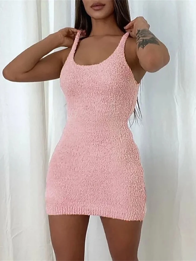 Women's Two Piece Dress Set Casual Dress Sheath Dress Outdoor Daily Fashion Modern Pocket Mini Dress Crew Neck Long Sleeve Plain Loose Fit Pink Fall Winter S M L XL XXL 3 Women's Two Piece Dress Set Casual Dress Sheath Dress Outdoor Daily Fashion Modern Pocket Mini Dress Crew Neck Long Sleeve Plain Loose Fit Pink Fall Winter S M L XL XXL - Image 3