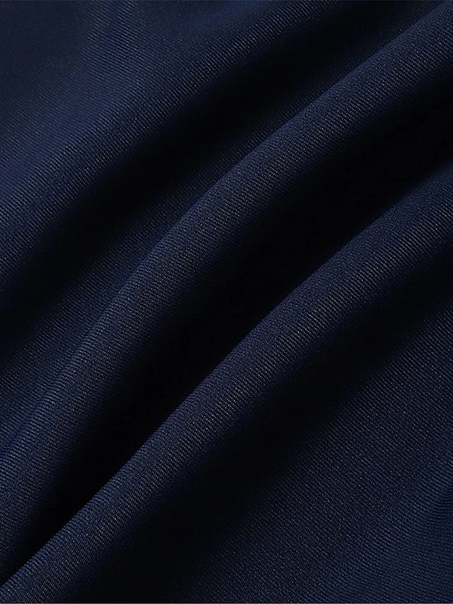 Women's Jumpsuit Lace Up Ruffle Solid Color V Neck Elegant Wedding Party Regular Fit Short Sleeve Navy Blue S M L Summer 8 Women's Jumpsuit Lace Up Ruffle Solid Color V Neck Elegant Wedding Party Regular Fit Short Sleeve Navy Blue S M L Summer - Image 8