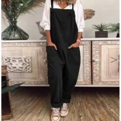 Women's Slacks Pants Trousers Maillard Overalls Dungarees Black Khaki Dark Blue Fashion Basic Slouch Daily Weekend Baggy Full Length Breathable Plain S M L XL XXL 9 Women's Slacks Pants Trousers Maillard Overalls Dungarees Black Khaki Dark Blue Fashion Basic Slouch Daily Weekend Baggy Full Length Breathable Plain S M L XL XXL -Cheap Plus Fit Dress Store dsqzgu1624590834134