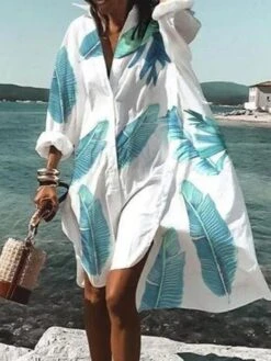 Women‘s Casual Dress Shirt Dress Sundress Blue Purple Red Long Sleeve Floral Button Winter Fall Autumn Shirt Collar Mature Winter Dress Fall Dress Loose Fit 2023 S M L XL XXL 3XL 4XL 5XL -Cheap Plus Fit Dress Store dtmacb1655437796422