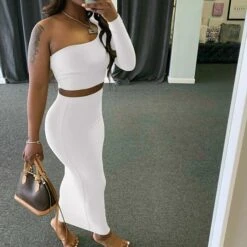 Women's Dress Set Two Piece Dress Skirt Set Long Dress Maxi Dress Black White Pink Long Sleeve Pure Color Cold Shoulder Summer Spring One Shoulder Stylish Winter Dress Fall Dress 2023 S M L 16 Women's Dress Set Two Piece Dress Skirt Set Long Dress Maxi Dress Black White Pink Long Sleeve Pure Color Cold Shoulder Summer Spring One Shoulder Stylish Winter Dress Fall Dress 2023 S M L -Cheap Plus Fit Dress Store dwaogu1640164792807